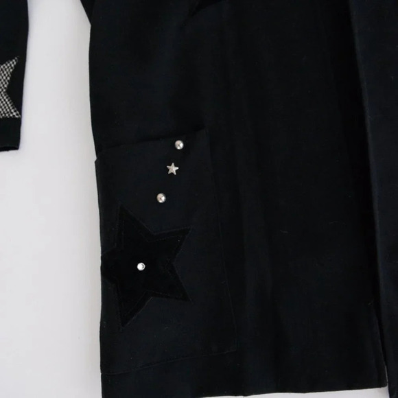 Vintage Eric Ryan Black "Stars & Bolt" Design Open Face Blazer - Picture 8 of 13